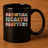 Mental Health Matters Groovy Psychologist Squad Therapy 11oz C Handle Ceramic Mug