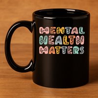 Mental Health Matters Groovy Psychologist Squad Therapy 11oz C Handle Ceramic Mug