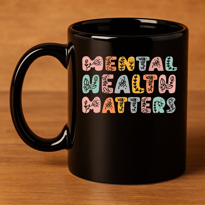 Mental Health Matters Groovy Psychologist Squad Therapy 11oz C Handle Ceramic Mug