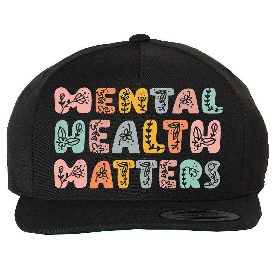 Mental Health Matters Groovy Psychologist Squad Therapy Wool Snapback Cap