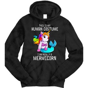 Magical Halloween Mermaid Unicorn Costume Tie Dye Hoodie