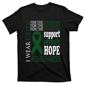 Mental Health Matters Green Ribbon Mental Health Awareness T-Shirt