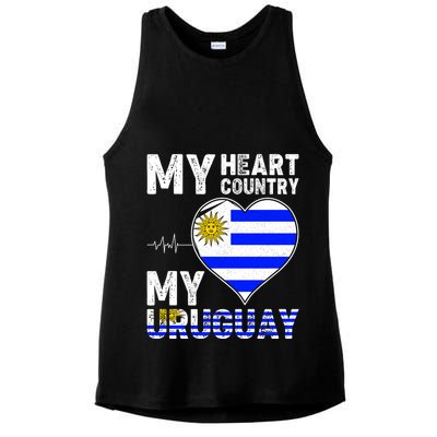 My Heart My Uruguay Ladies PosiCharge Tri-Blend Wicking Tank