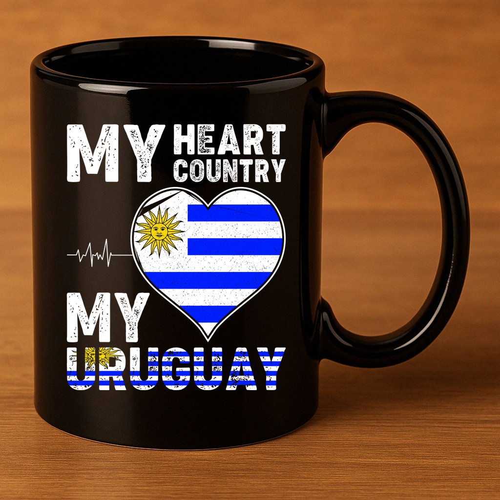 My Heart My Uruguay 11oz C Handle Ceramic Mug