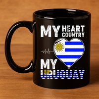 My Heart My Uruguay 11oz C Handle Ceramic Mug