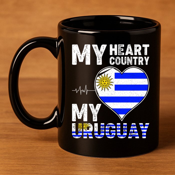 My Heart My Uruguay 11oz C Handle Ceramic Mug