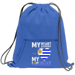 My Heart My Uruguay Sweatshirt Cinch Pack Bag