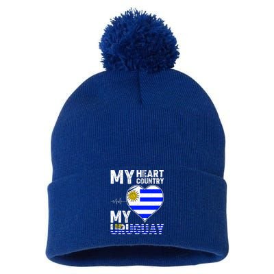 My Heart My Uruguay Pom Pom 12in Knit Beanie