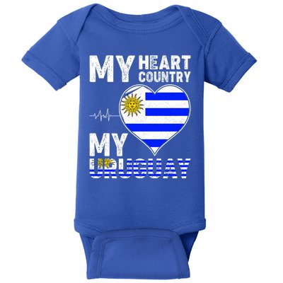 My Heart My Uruguay Baby Bodysuit