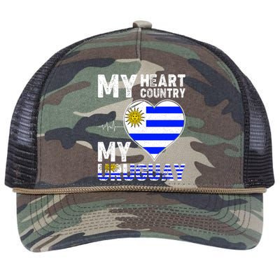 My Heart My Uruguay Retro Rope Trucker Hat Cap