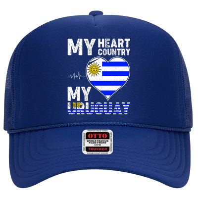 My Heart My Uruguay High Crown Mesh Back Trucker Hat