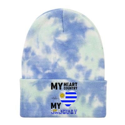 My Heart My Uruguay Tie Dye 12in Knit Beanie