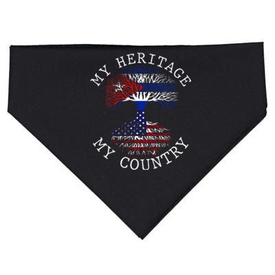 My Heritage My Country Cuban American Flag Root Tree USA-Made Doggie Bandana