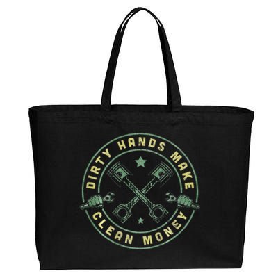 My Hands May Be Dirty But My Money Is Clean Mechanic Repair Cotton Canvas Jumbo Tote