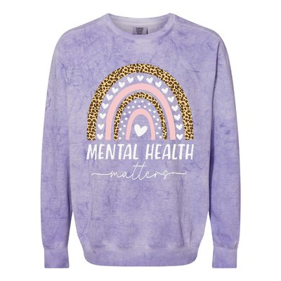 Mental Health Matters Human Brain Illness Awareness Rainbow Colorblast Crewneck Sweatshirt