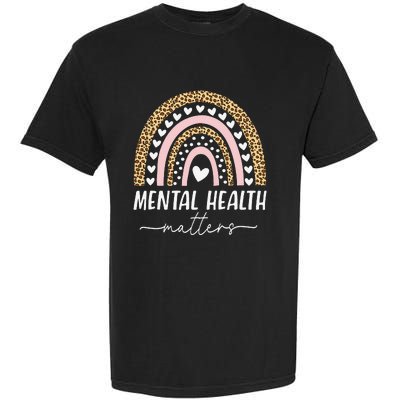 Mental Health Matters Human Brain Illness Awareness Rainbow Garment-Dyed Heavyweight T-Shirt