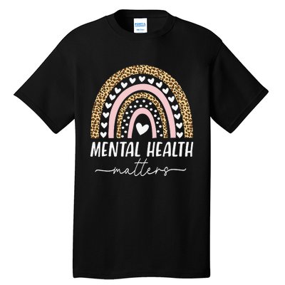 Mental Health Matters Human Brain Illness Awareness Rainbow Tall T-Shirt