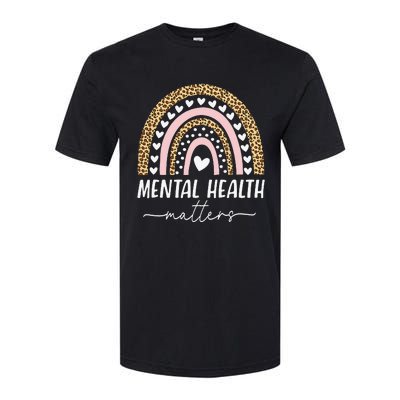 Mental Health Matters Human Brain Illness Awareness Rainbow Softstyle CVC T-Shirt