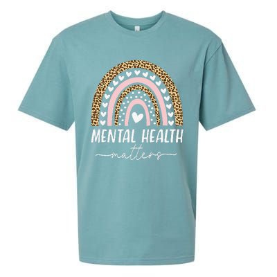 Mental Health Matters Human Brain Illness Awareness Rainbow Sueded Cloud Jersey T-Shirt