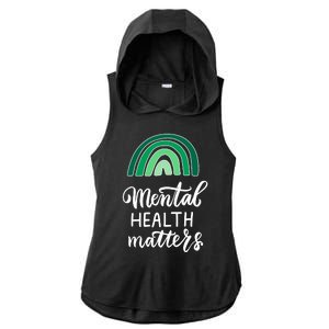 Mental Health Matters Awareness Month Rainbow Ladies PosiCharge Tri-Blend Wicking Draft Hoodie Tank