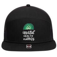 Mental Health Matters Awareness Month Rainbow 7 Panel Mesh Trucker Snapback Hat