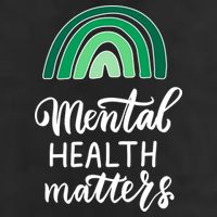 Mental Health Matters Awareness Month Rainbow 7 Panel Mesh Trucker Snapback Hat