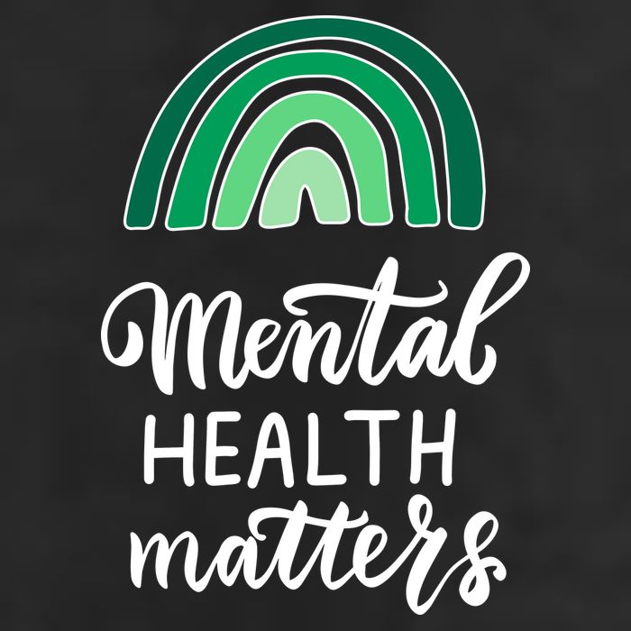 Mental Health Matters Awareness Month Rainbow 7 Panel Mesh Trucker Snapback Hat