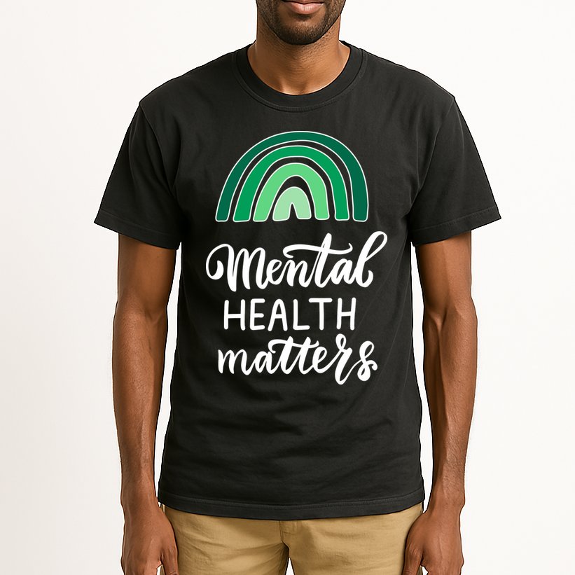Mental Health Matters Awareness Month Rainbow Tall T-Shirt