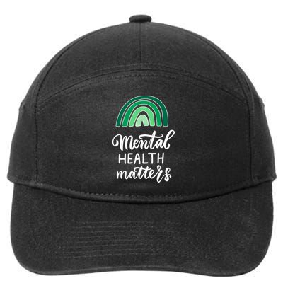 Mental Health Matters Awareness Month Rainbow 7-Panel Snapback Hat
