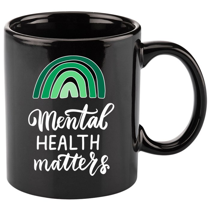 Mental Health Matters Awareness Month Rainbow 11oz C Handle Ceramic Mug
