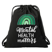 Mental Health Matters Awareness Month Rainbow Drawstring Bag