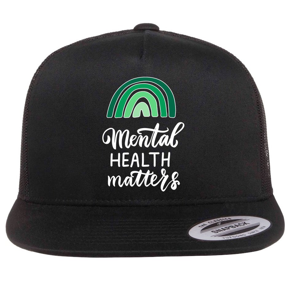 Mental Health Matters Awareness Month Rainbow Flat Bill Trucker Hat