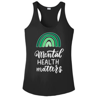 Mental Health Matters Awareness Month Rainbow Ladies PosiCharge Competitor Racerback Tank