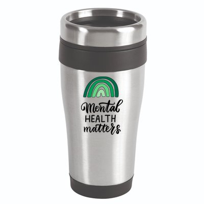 Mental Health Matters Awareness Month Rainbow 16oz Travel Tumbler