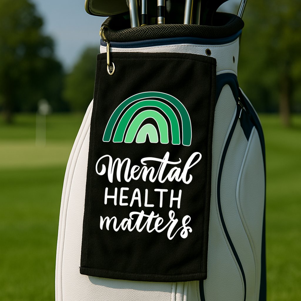 Mental Health Matters Awareness Month Rainbow Golf Towel