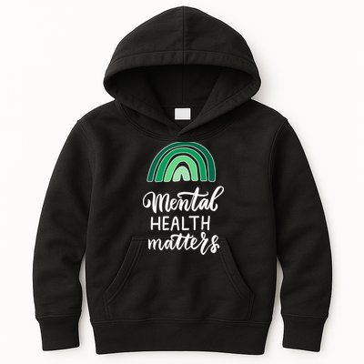 Mental Health Matters Awareness Month Rainbow Kids Hoodie
