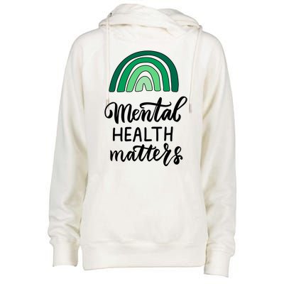 Mental Health Matters Awareness Month Rainbow Womens Funnel Neck Pullover Hood