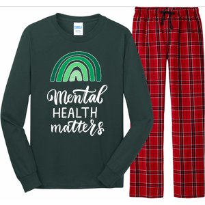 Mental Health Matters Awareness Month Rainbow Long Sleeve Pajama Set