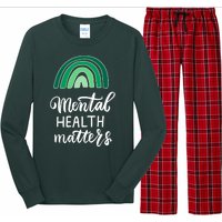 Mental Health Matters Awareness Month Rainbow Long Sleeve Pajama Set