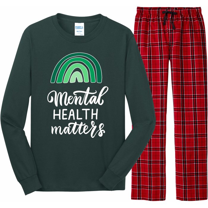 Mental Health Matters Awareness Month Rainbow Long Sleeve Pajama Set