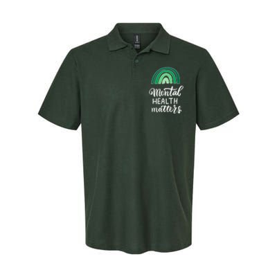 Mental Health Matters Awareness Month Rainbow Softstyle Adult Sport Polo