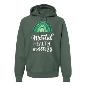 Mental Health Matters Awareness Month Rainbow Premium Hoodie