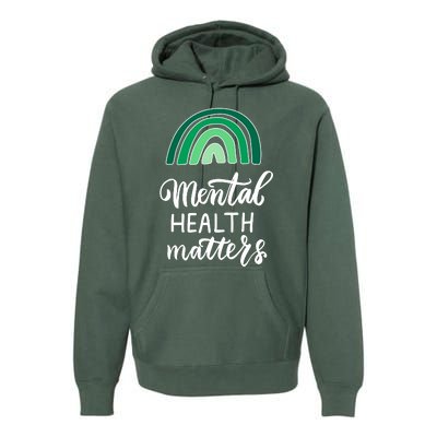 Mental Health Matters Awareness Month Rainbow Premium Hoodie