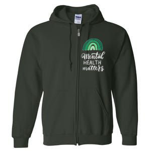 Mental Health Matters Awareness Month Rainbow Full Zip Hoodie