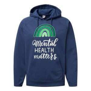 Mental Health Matters Awareness Month Rainbow Performance Fleece Hoodie