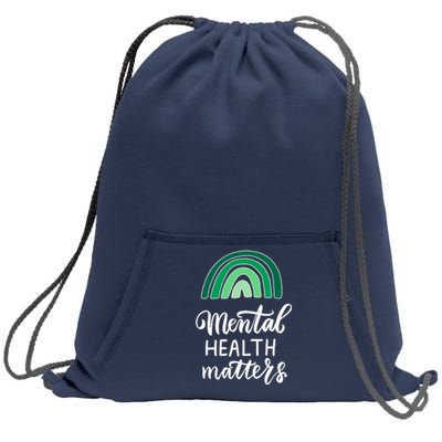 Mental Health Matters Awareness Month Rainbow Sweatshirt Cinch Pack Bag