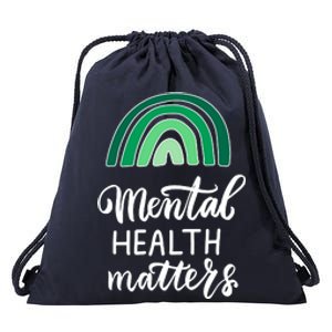 Mental Health Matters Awareness Month Rainbow Drawstring Bag