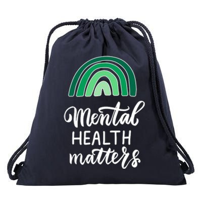 Mental Health Matters Awareness Month Rainbow Drawstring Bag