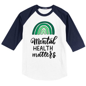 Mental Health Matters Awareness Month Rainbow Baseball Sleeve Shirt