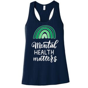 Mental Health Matters Awareness Month Rainbow Women's Racerback Tank